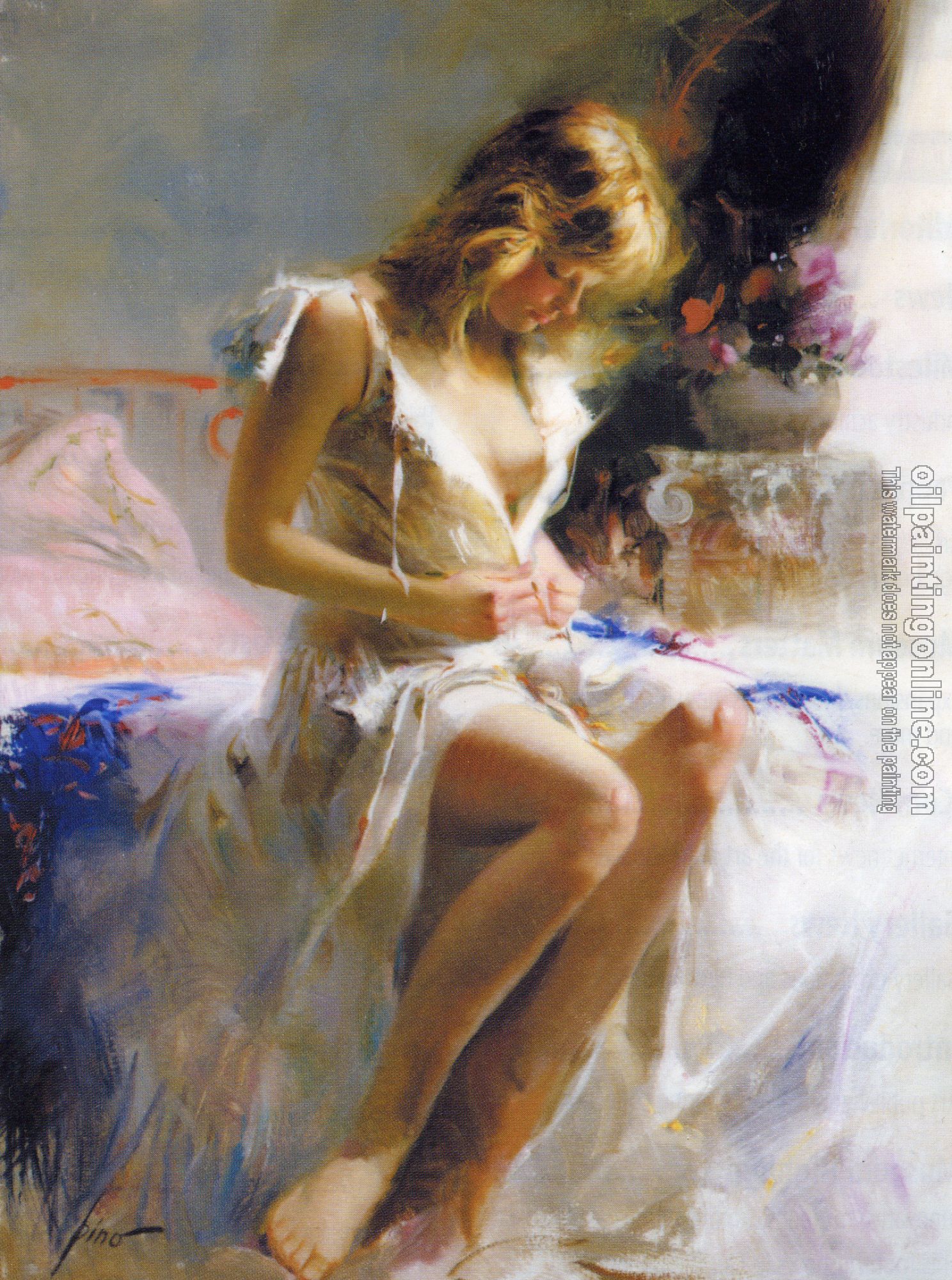 Pino Daeni - Impression oil painting.